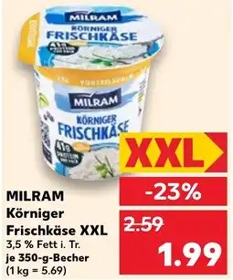 Kaufland DE MILRAM Körniger Frischkäse XXL aanbieding