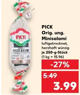 Kaufland DE PICK Orig. ung. Minisalami aanbieding