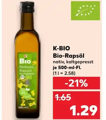 Kaufland DE K-BIO Bio-Rapsöl aanbieding