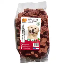 Pets Place Bf 3-In-1 Koekjes - Hondensnacks - Cranberry Vlees 500 g aanbieding