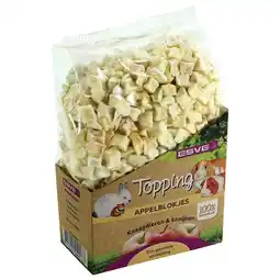 Pets Place Esve Topping Appelblokjes - Knaagdiersnack - 100 g aanbieding