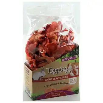 Pets Place Esve Topping Wortelschijfjes - Knaagdiersnack - 125 g aanbieding