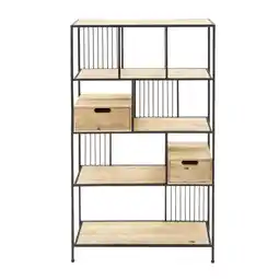 Van Cranenbroek Rek deco metaal zwart 90x26x150 cm aanbieding