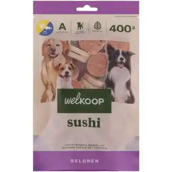 Welkoop Welkoop - Sushi Hondensnack - Vis - Kip - 400 gram aanbieding