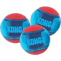 Welkoop Kong Squeezz Action Bal - Hondenspeeltje - Rood/Blauw - M - ⌀6,5 cm - 3 stuks aanbieding
