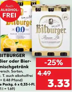 Kaufland DE BITBURGER Bier oder Bier mischgetränk aanbieding