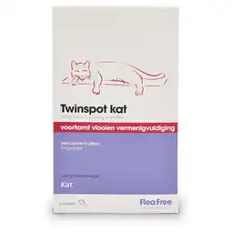 Pets Place Flea Free Twinspot Kat - Anti vlooien en tekenmiddel - 2 pip aanbieding