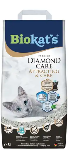 Pets Place Biokat's Diamond Care Attracting & Care - Kattenbakvulling - 8 l aanbieding