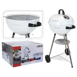 Pets Place Homestyle Bbq Bolvorm Houtskool Met Thermometer - Barbecue - Wit aanbieding