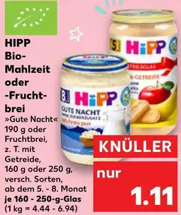 Kaufland DE HIPP Bio Mahlzeit oder Frucht brei aanbieding