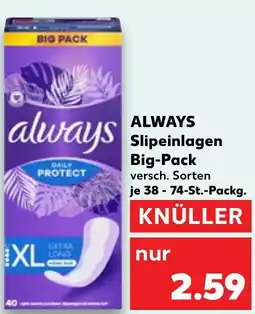 Kaufland DE ALWAYS Slipeinlagen Big Pack aanbieding