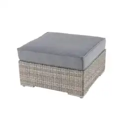 Praxis Central Park voetbankje Julieta aluminium/riet bruin 77x77x31/46cm aanbieding