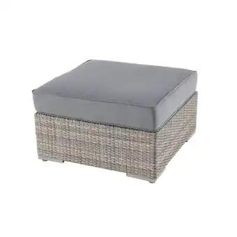 Praxis Central Park voetbankje Julieta aluminium/riet bruin 77x77x31/46cm aanbieding