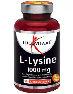 De Online Drogist Lucovitaal L-Lysine 1000mg Kauwtabletten 90KTB aanbieding