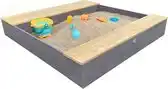 Bol.com AXI Evy Zandbak met waterbakken en opbergruimte Grijs/bruin - Inclusief accessoireset aanbieding