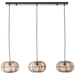 Praxis Brilliant hanglamp Woodball rotan 3xE27 aanbieding