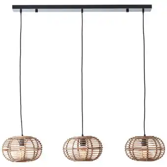 Praxis Brilliant hanglamp Woodball rotan 3xE27 aanbieding