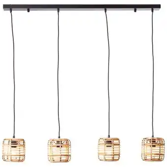 Praxis Brilliant hanglamp Crosstown bamboe 4xE27 aanbieding