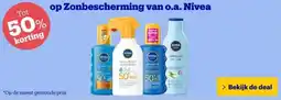 Bol.com Tot 50% korting op Zonbescherming van o.a. Nivea aanbieding
