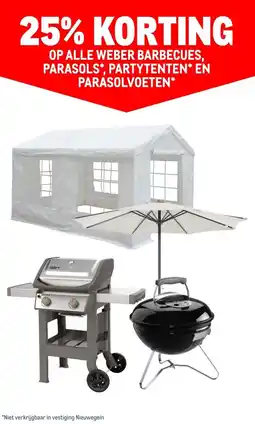 Makro OP ALLE WEBER BARBECUES, PARASOLS, PARTYTENTEN EN PARASOLVOETEN aanbieding