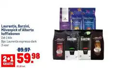 Makro Laurentis, Barzini, Mövenpick of Alberto koffiebonen aanbieding