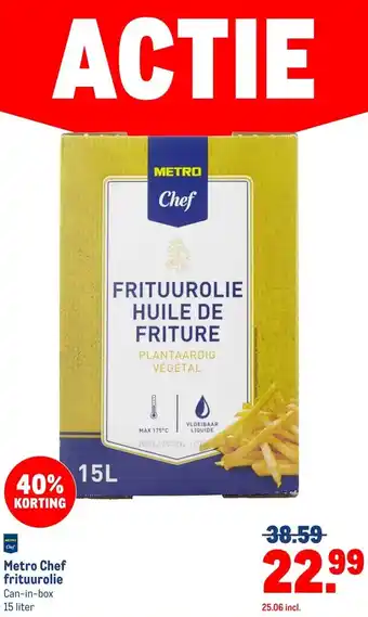 Makro Metro Chef frituurolie aanbieding