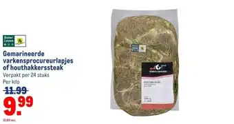Makro Gemarineerde varkensprocureurlapjes of houthakkerssteak aanbieding