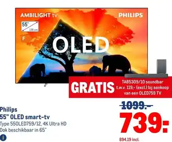Makro Philips 55 OLED smart-tv aanbieding