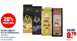 Makro Douwe Egberts of L'Or koffiebonen aanbieding