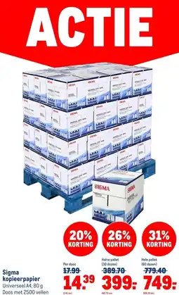 Makro Sigma kopieerpapier aanbieding