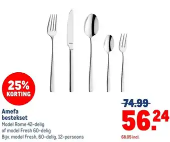 Makro Amefa bestekset aanbieding
