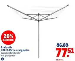 Makro Brabantia Lift-O-Matic droogmolen aanbieding