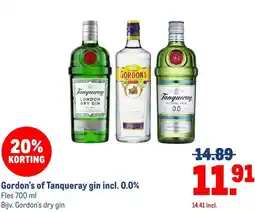 Makro Gordon's of Tanqueray gin incl. 0.0% aanbieding