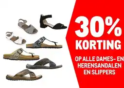 Makro OP ALLE DAMES- EN HERENSANDALEN EN SLIPPERS aanbieding