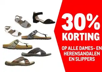 Makro OP ALLE DAMES- EN HERENSANDALEN EN SLIPPERS aanbieding