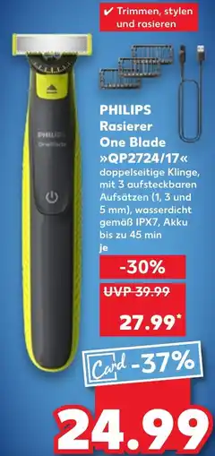 Kaufland DE PHILIPS Rasierer One Blade QP2724/17 aanbieding