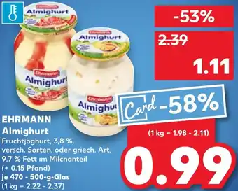 Kaufland DE Ehrmann Almighurt aanbieding