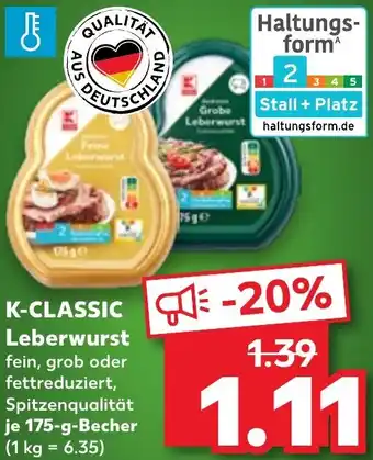 Kaufland DE K-CLASSIC Leberwurst aanbieding