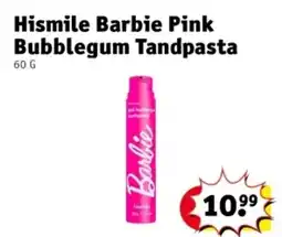 Kruidvat Hismile Barbie Pink Bubblegum Tandpasta aanbieding