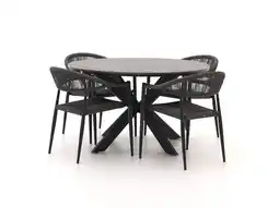 Kees Smit Manifesto Belpasso/Fidenza ø126cm dining tuinset 5-delig stapelbaar aanbieding