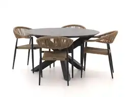 Kees Smit Manifesto Belpasso/Lodola ø130cm dining tuinset 5-delig stapelbaar aanbieding