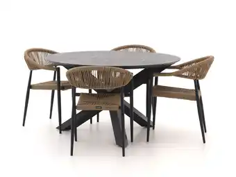Kees Smit Manifesto Belpasso/Lodola ø130cm dining tuinset 5-delig stapelbaar aanbieding