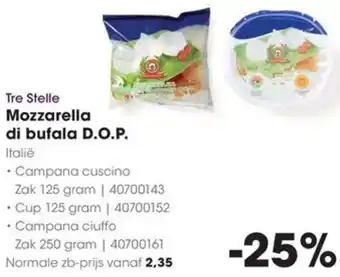 HANOS Tre Stelle Mozzarella di bufala D.O.P. aanbieding