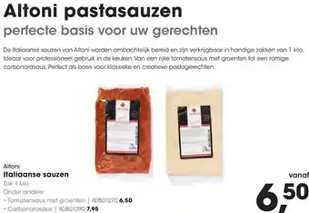HANOS Altoni Italiaanse sauzen aanbieding