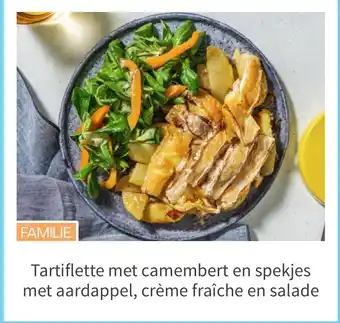 Hello Fresh Tartiflette met camembert en spekjes met aardappel, crème fraîche en salade aanbieding