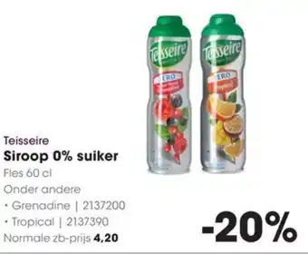 HANOS Teisseire Siroop 0% suiker aanbieding