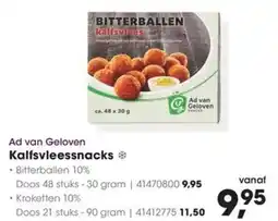 HANOS Ad van Geloven Kalfsvleessnacks aanbieding