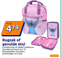 Action Rugzak of gevulde etui aanbieding