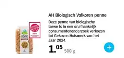 Albert Heijn AH Biologisch Volkoren penne aanbieding