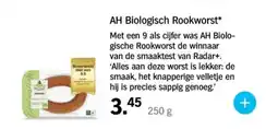 Albert Heijn AH Biologisch Rookworst aanbieding